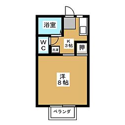 レジデンスAQ 1Kの間取図画像