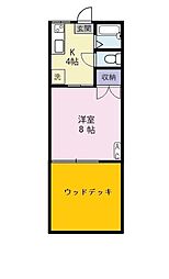 コーポフォーリーブズ 1Kの間取図画像