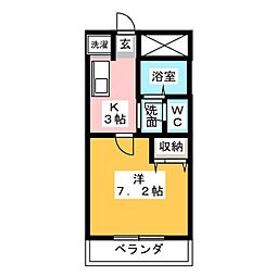 グランドパレス宮西 1Kの間取図画像
