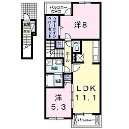 プラシード・KA 2LDKの間取図画像