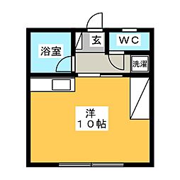 コーポグローヴ ワンルームの間取図画像
