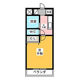 ロテュス 1Kの間取図画像