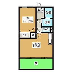スプルース下俣 1LDKの間取図画像