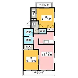 ベアーガーデン 2LDKの間取図画像