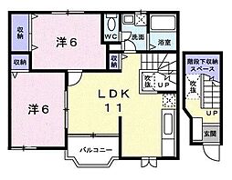 エレガントヴィラ 2LDKの間取図画像