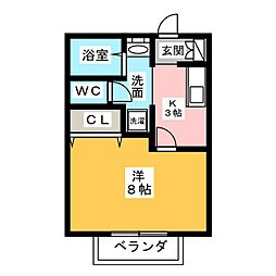 サン・フレンズ北門 1Kの間取図画像