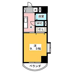 シャトーボナール 1Kの間取図画像