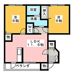 梅の香1 2LDKの間取図画像