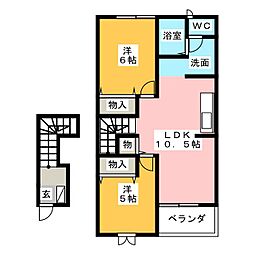 フォーリストガーデンA 2LDKの間取図画像