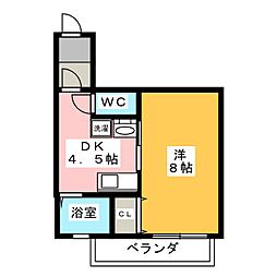 ソレイユ 1DKの間取図画像