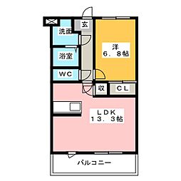 ブエナビスタ 1LDKの間取図画像