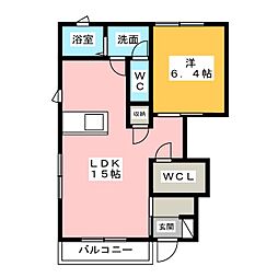 ルナーレA 1LDKの間取図画像