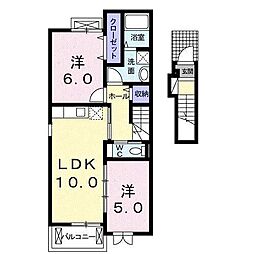 グリーンハウスシャイニー 2LDKの間取図画像
