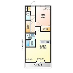 エトワールA 1LDKの間取図画像