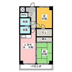 ライラック 2LDKの間取図画像