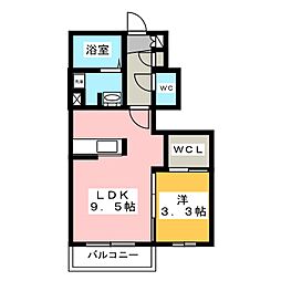 アヴニールけやき 1LDKの間取図画像