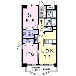 グラン・新星 2LDKの間取図画像