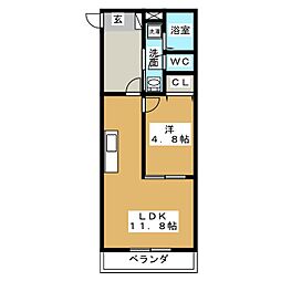 メゾーネマルク6 1LDKの間取図画像