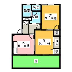 サザンクロスC 2Kの間取図画像