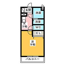 サザンクロス1 1Kの間取図画像
