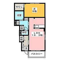 シャルダンII  ｜ 静岡県富士市入山瀬（賃貸アパート1LDK・1階・44.21㎡） その2