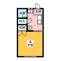 フォーレスト富士 1DKの間取図画像