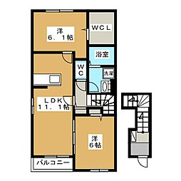 ビクトリーコート 2LDKの間取図画像