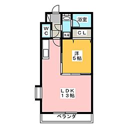 サンフラワー 1LDKの間取図画像