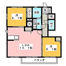 ベルコモンズH 2LDKの間取図画像