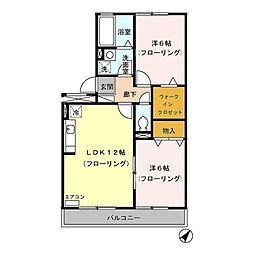トリヴァンベールB 2LDKの間取図画像