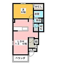 グランフリーデ 1LDKの間取図画像