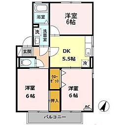 シャルム寿弐番館 3DKの間取図画像