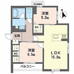 ヴィア パラディーソ 2LDKの間取図画像