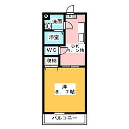 パルトネール2 1DKの間取図画像