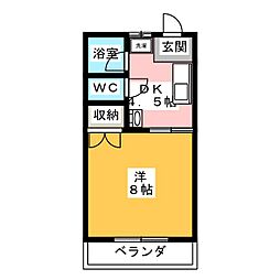 フォーレスト富士 1DKの間取図画像