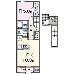 メゾン ミルト 1LDKの間取図画像