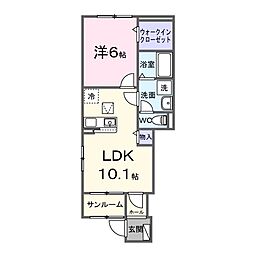 スカイチェリー 1LDKの間取図画像