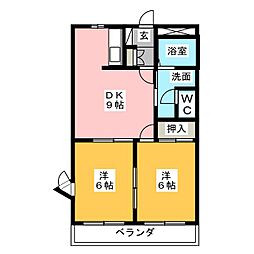 エクセレンスK 2DKの間取図画像