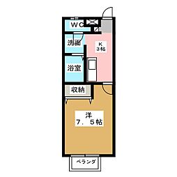 Eパレス22 1Kの間取図画像
