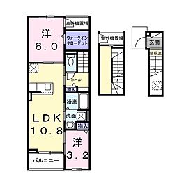 こっこ梅屋敷 2LDKの間取図画像