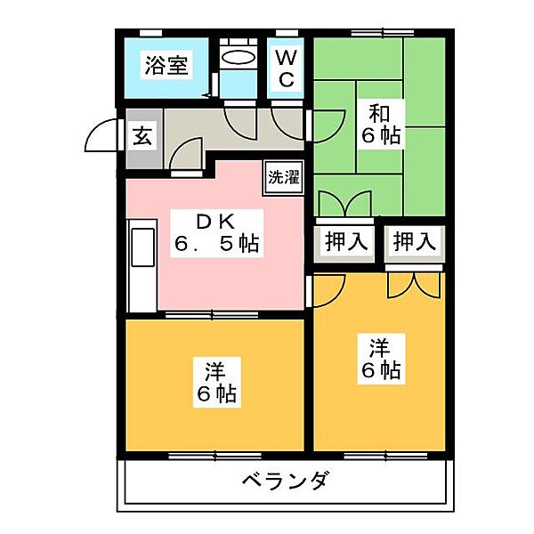 ハイツ星山 ｜静岡県富士宮市星山(賃貸アパート3DK・2階・52.00㎡)の写真 その2
