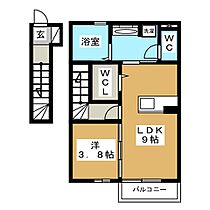 サンブライト  ｜ 静岡県富士宮市万野原新田（賃貸アパート1LDK・2階・41.55㎡） その2