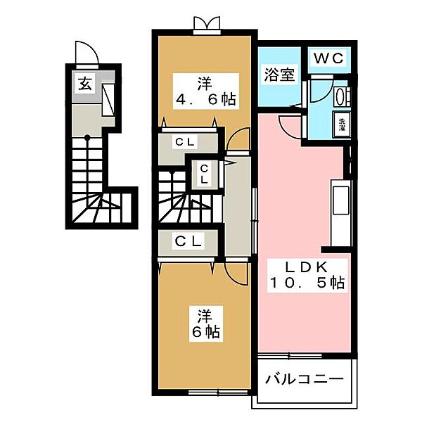 フォンターナサノＣ ｜静岡県富士宮市小泉(賃貸アパート2LDK・2階・52.67㎡)の写真 その2