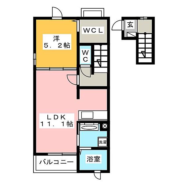 ソレイヤード ｜静岡県富士宮市大岩(賃貸アパート1LDK・2階・43.47㎡)の写真 その2