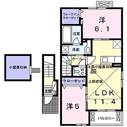 サニーレジデンスA 2LDKの間取図画像