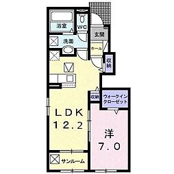 リリアンカーサ 1LDKの間取図画像
