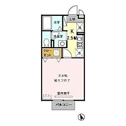 ヴィクトリータカラ 1Kの間取図画像