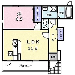 ヴェルドミール3 1LDKの間取図画像