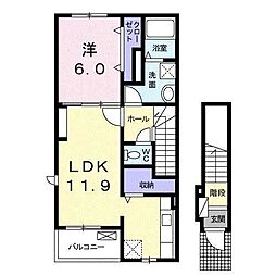 もみの樹1 1LDKの間取図画像