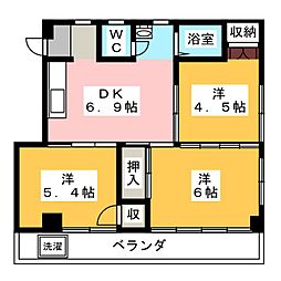 メゾン淀川 3DKの間取図画像